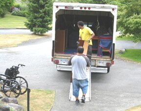 Loading the truck.