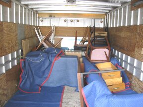 The truck partially packed.