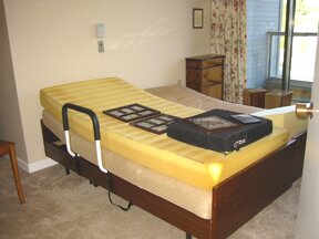 The beds all set up.
